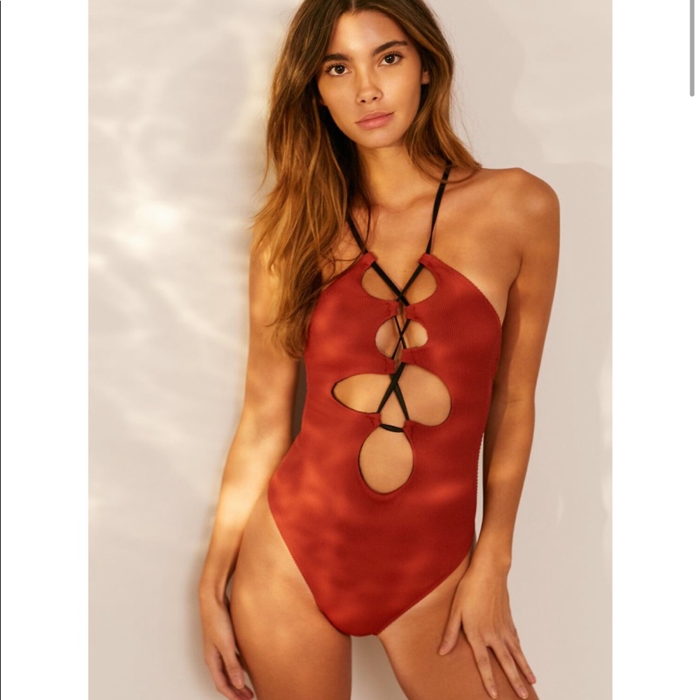 Urban Outfitters Ribbed Swimsuit in BLACK